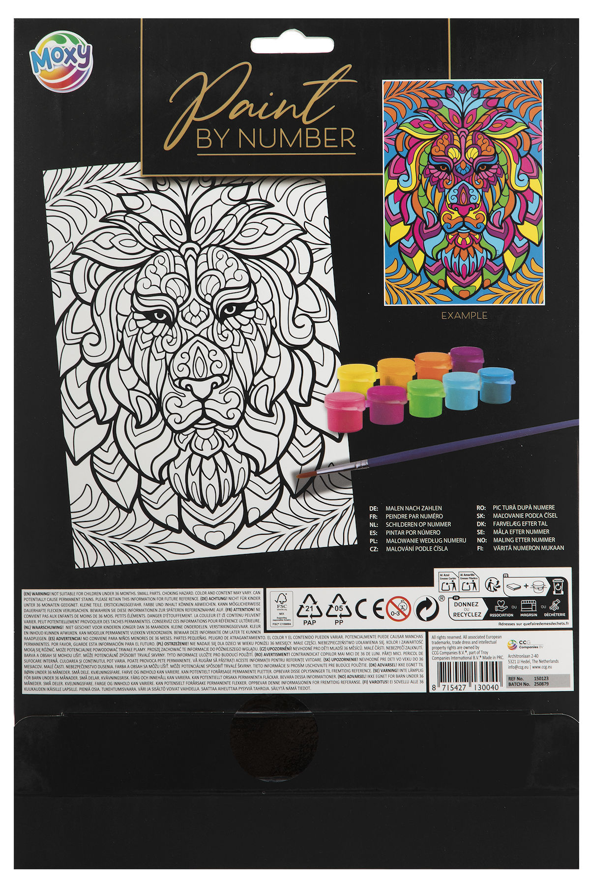 Moxy Schilderen op nummer A4 4 assorti