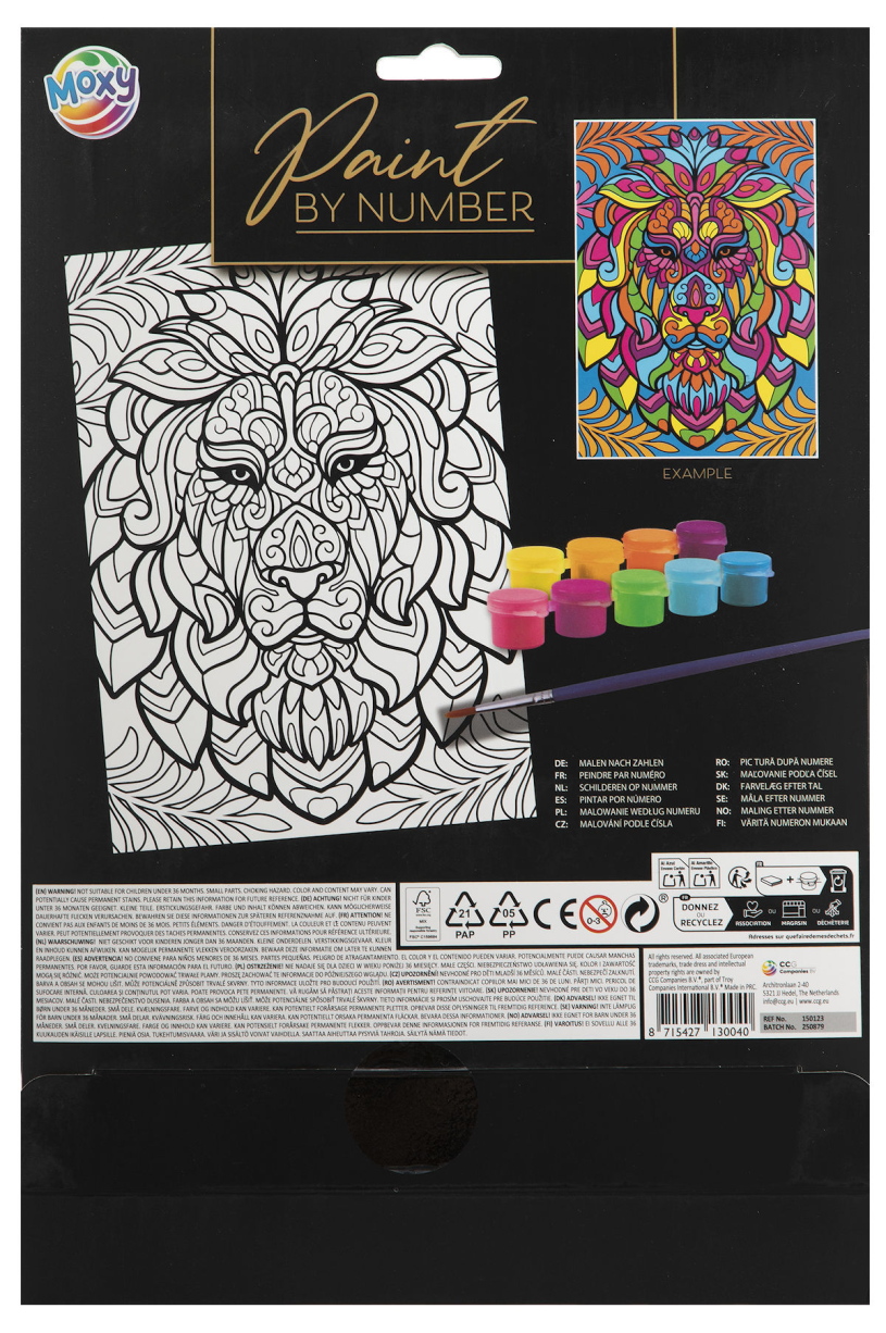 Moxy Schilderen op nummer A4 4 assorti