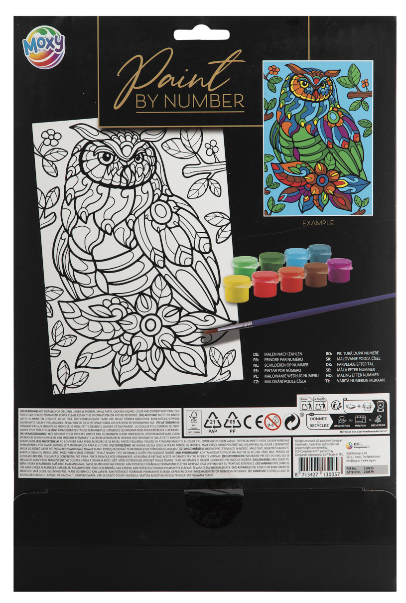 Moxy Schilderen op nummer A4 4 assorti