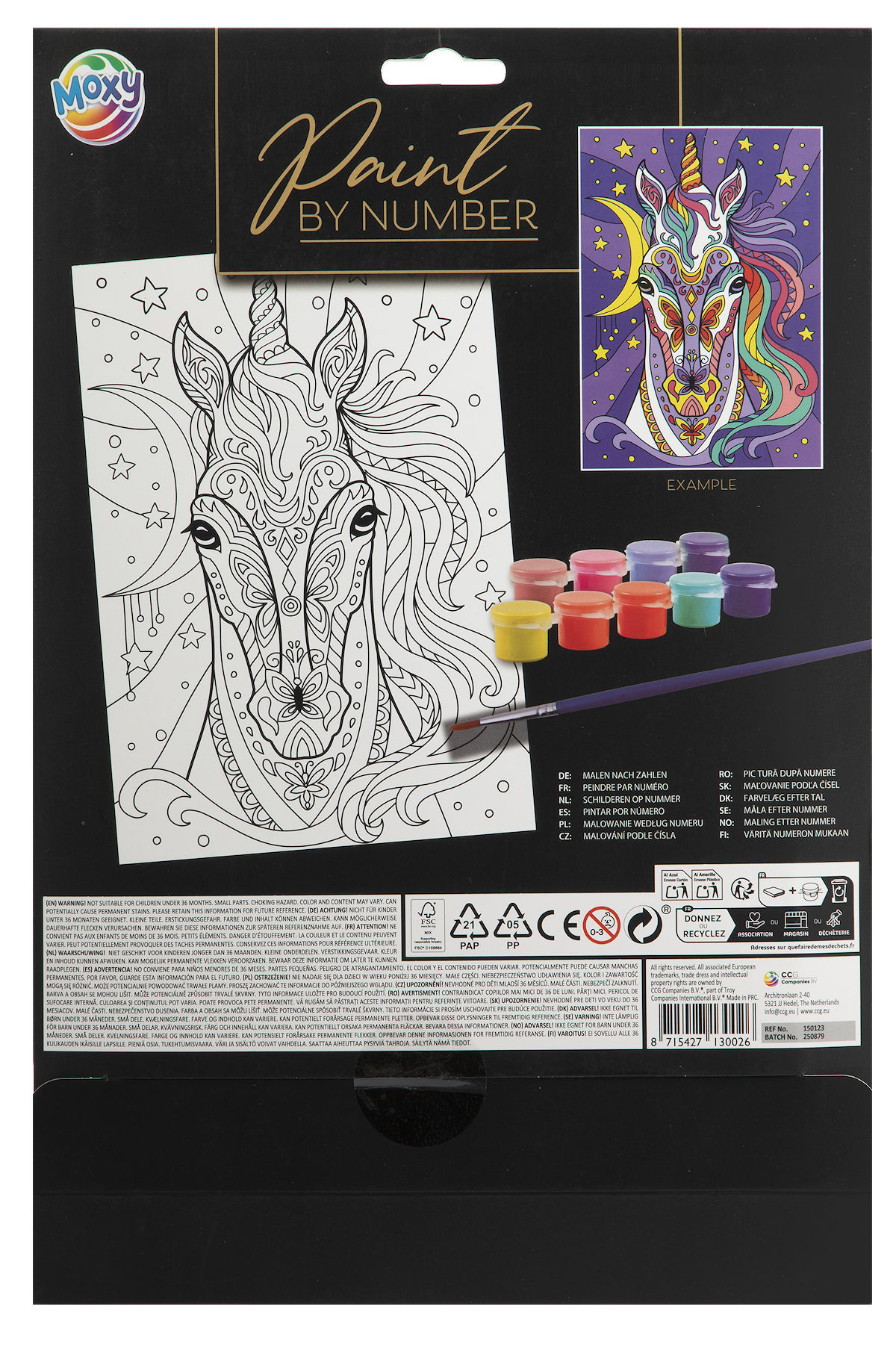 Moxy Schilderen op nummer A4 4 assorti