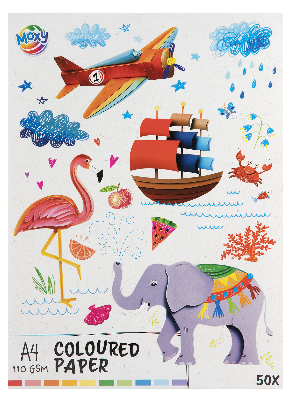 Moxy Gekleurd papier A4, 50 vellen, 110 gsm