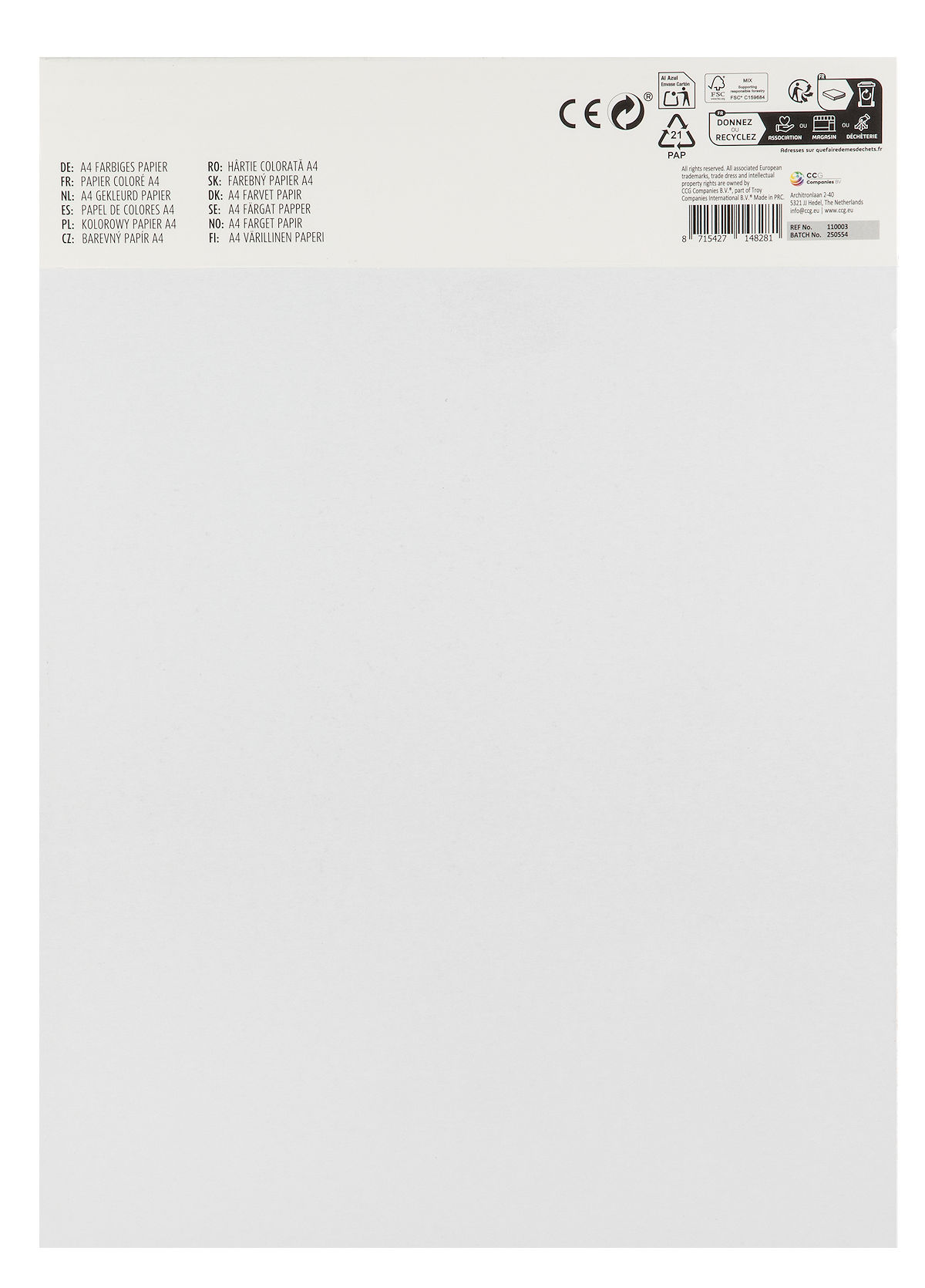 Moxy Gekleurd papier A4, 50 vellen, 110 gsm