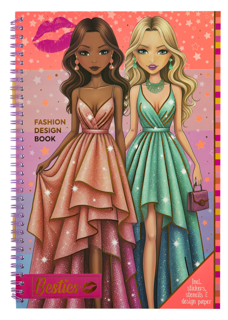 Besties Fashion design book A4 incl stickers en stencils ass
