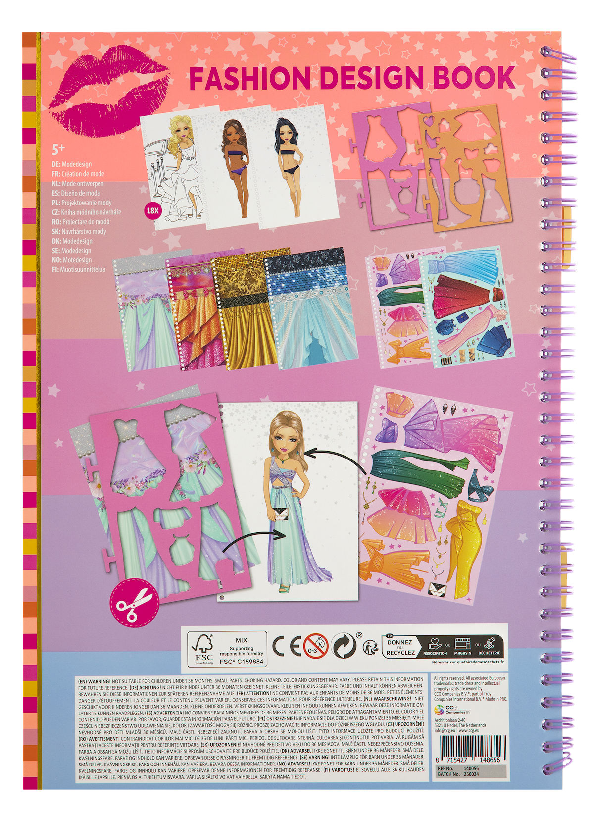 Besties Fashion design book A4 incl stickers en stencils ass