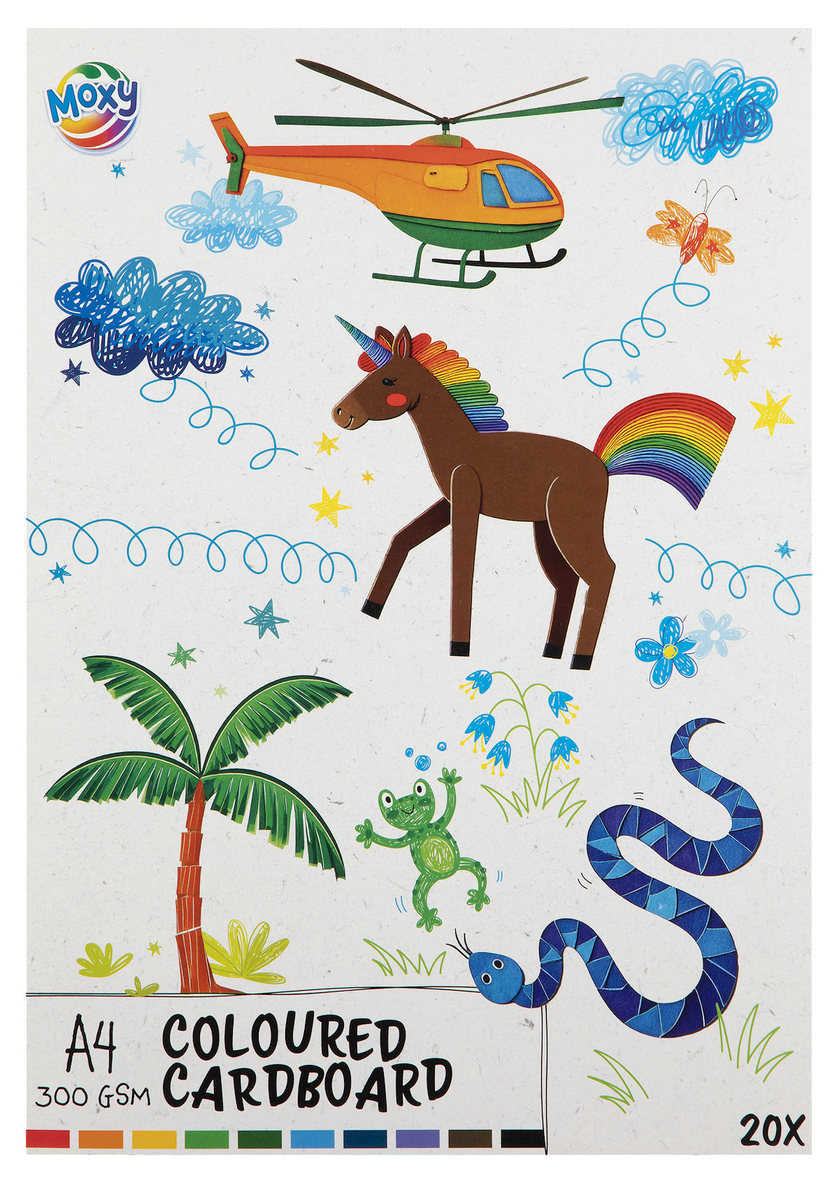 Moxy Gekleurd karton A4 300gram - 20 vellen