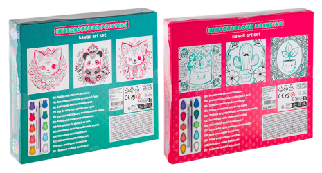Moxy Aquarel Kawaii verfset 20x20cm assorti