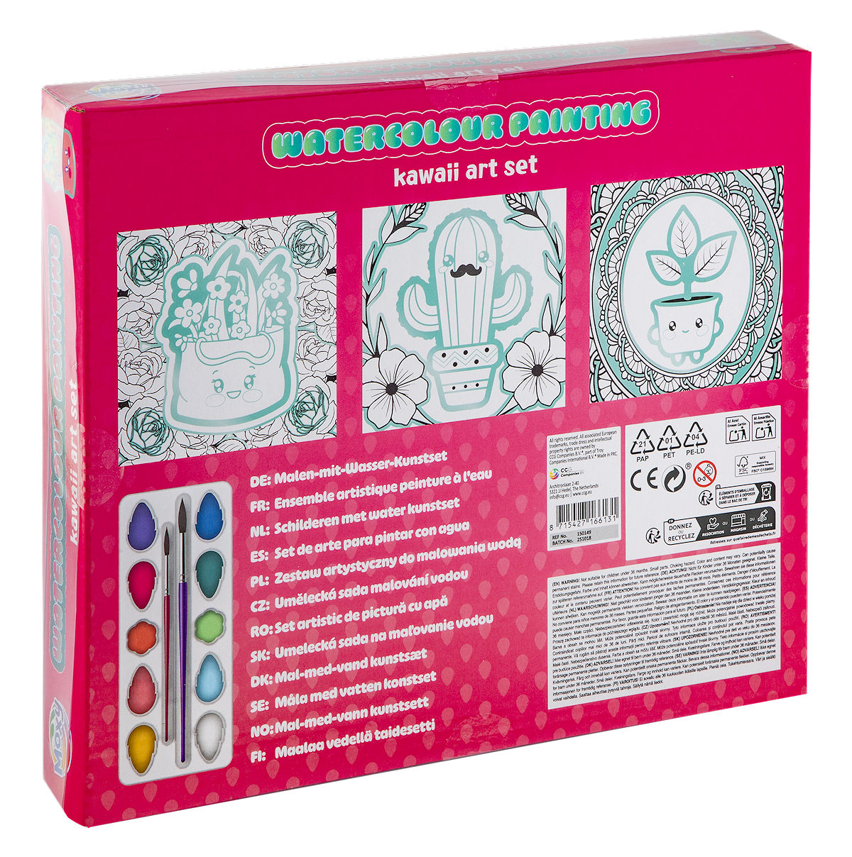 Moxy Aquarel Kawaii verfset 20x20cm assorti