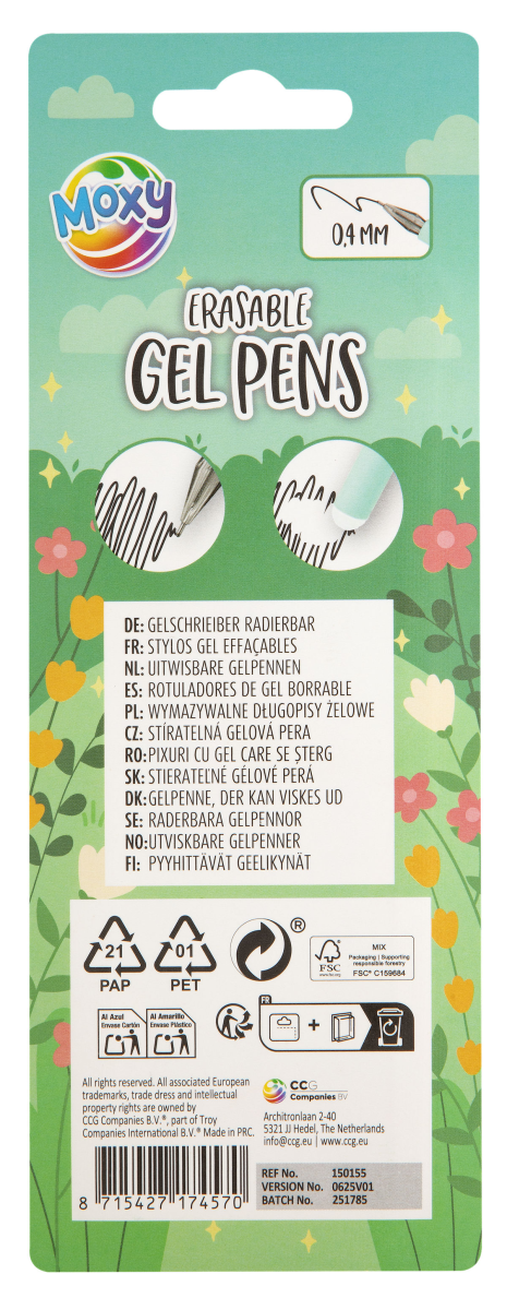 Moxy Gelpen uitwisbaar 3 stuks