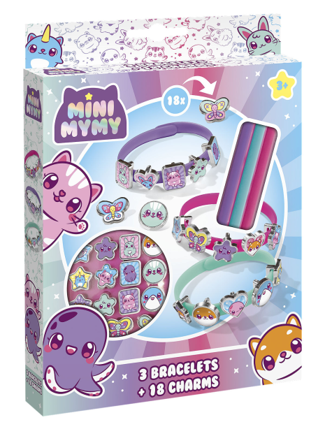 Mini MyMy 3 armbanden en 18 charms