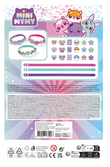 Mini MyMy 3 armbanden en 18 charms