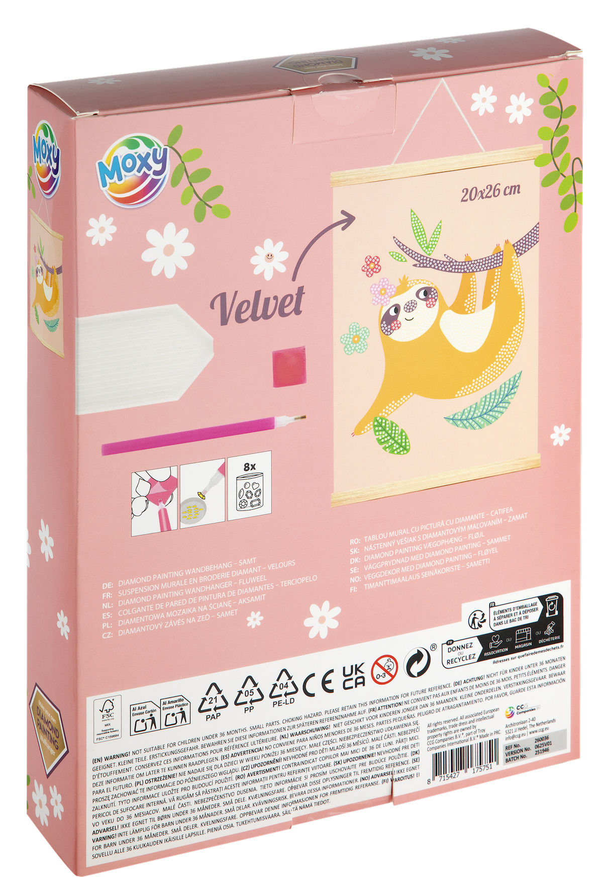 Moxy Diamond painting velvet muurhanger 20x26cm assorti