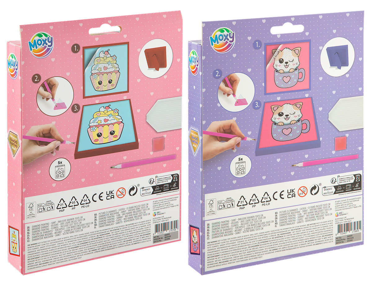 Moxy Diamond painting velvet met frame 15x15cm assorti