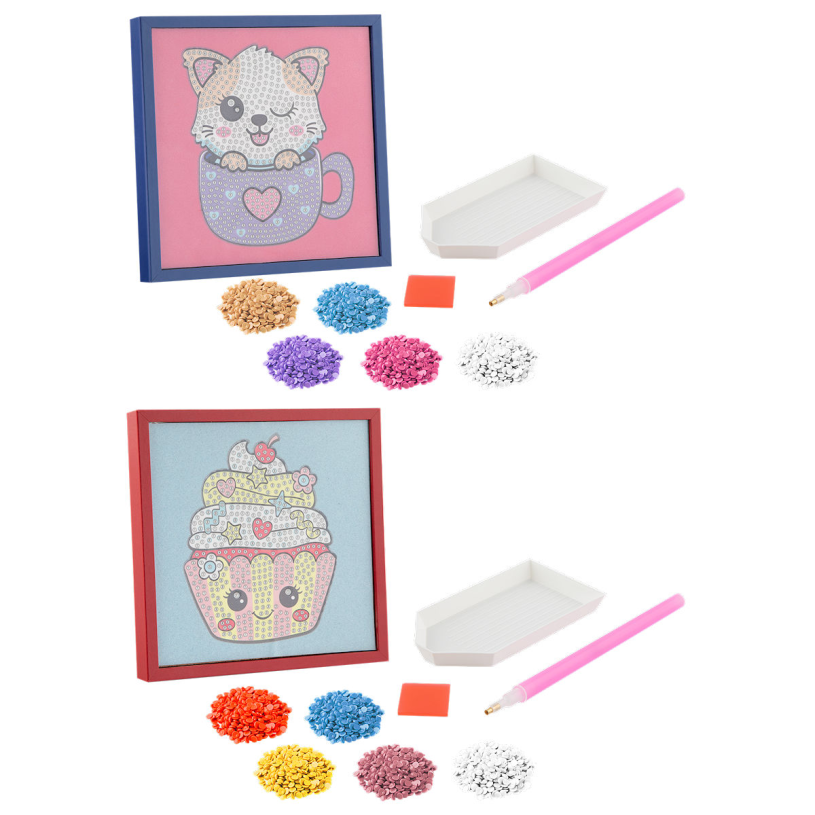 Moxy Diamond painting velvet met frame 15x15cm assorti