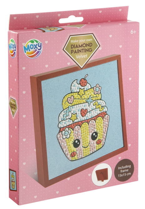 Moxy Diamond painting velvet met frame 15x15cm assorti
