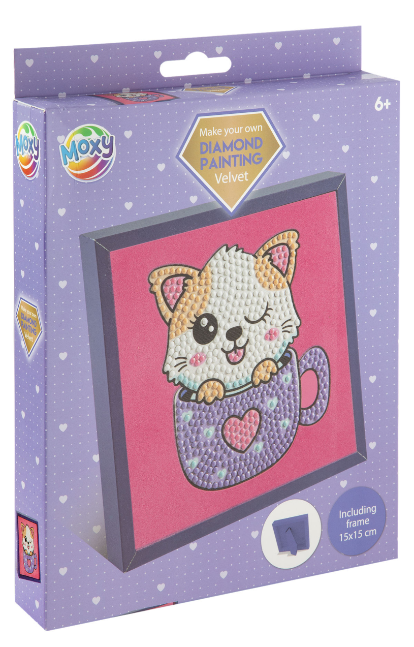 Moxy Diamond painting velvet met frame 15x15cm assorti