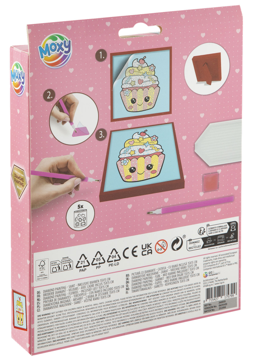 Moxy Diamond painting velvet met frame 15x15cm assorti