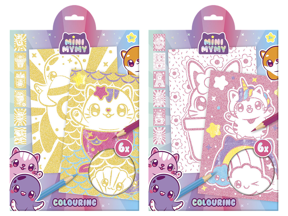 Mini MyMy Glitter paper kleuring A4 assorti