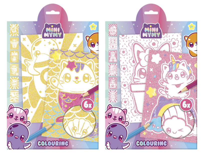 Mini MyMy Glitter paper kleuring A4 assorti