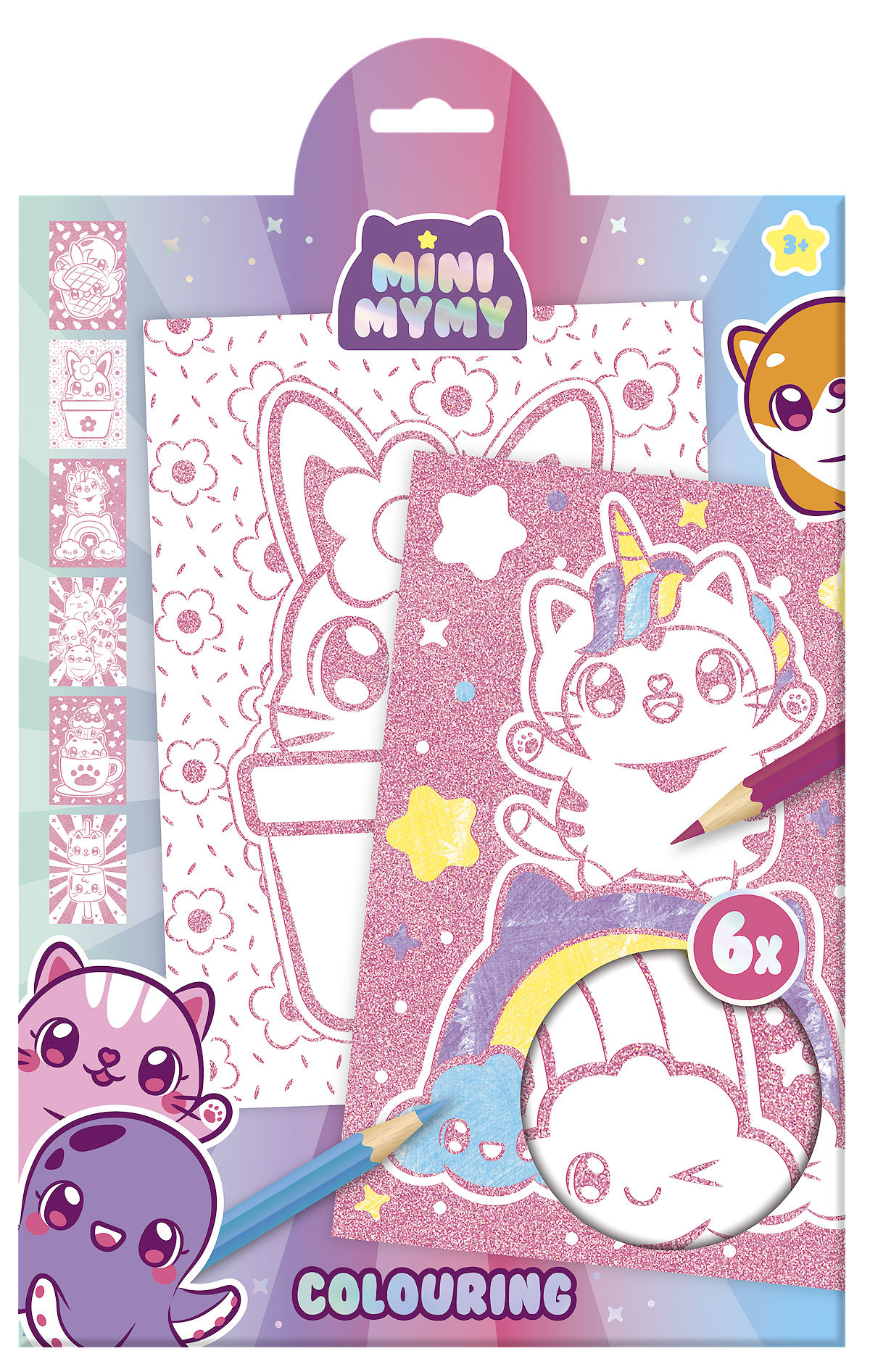 Mini MyMy Glitter paper kleuring A4 assorti