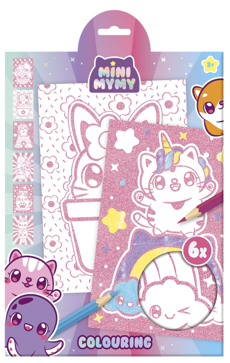 Mini MyMy Glitter paper kleuring A4 assorti