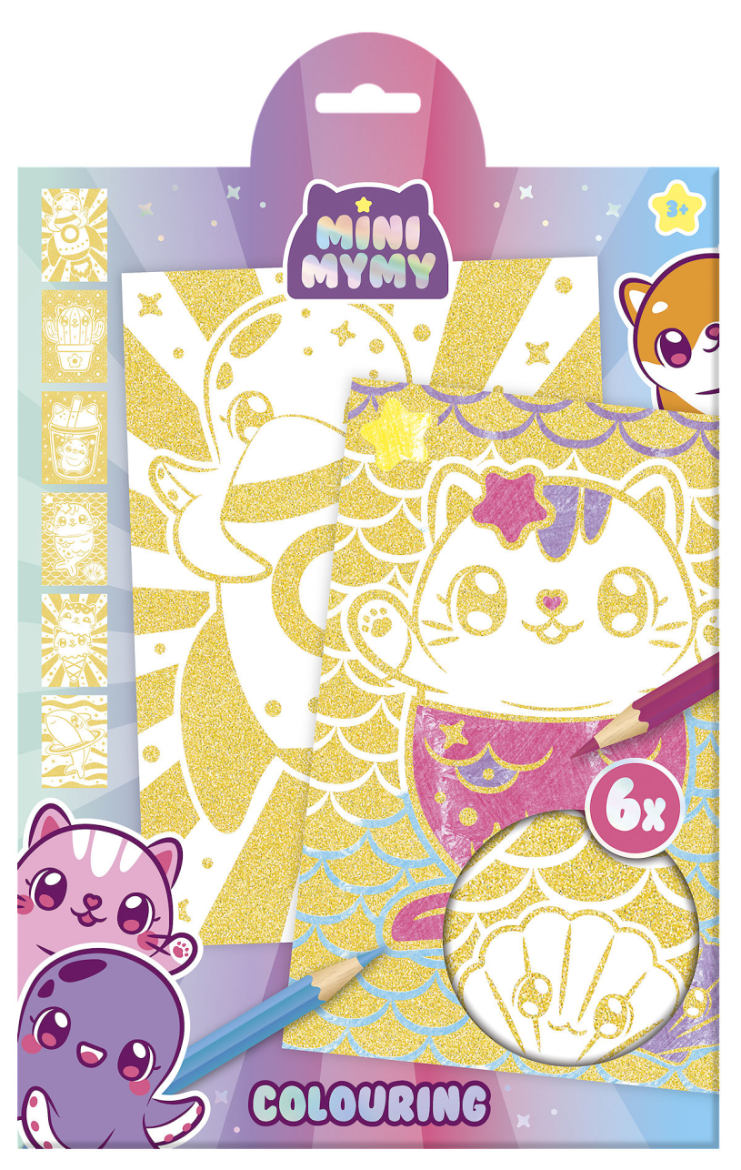 Mini MyMy Glitter paper kleuring A4 assorti