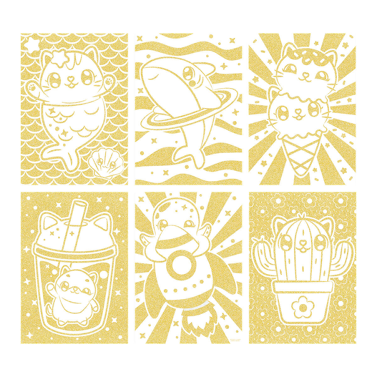 Mini MyMy Glitter paper kleuring A4 assorti