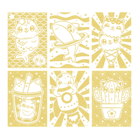 Mini MyMy Glitter paper kleuring A4 assorti
