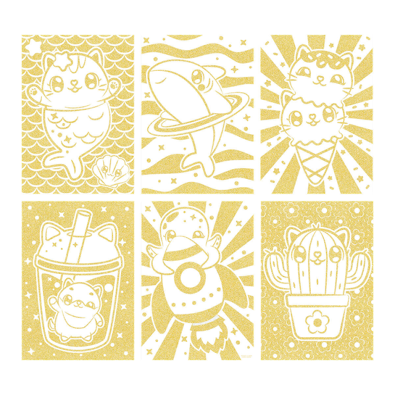 Mini MyMy Glitter paper kleuring A4 assorti