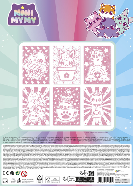 Mini MyMy Glitter paper kleuring A4 assorti