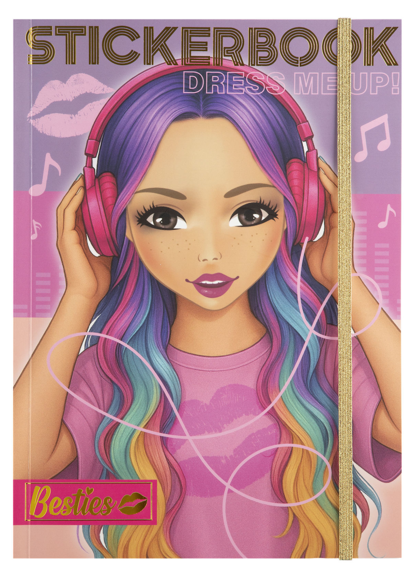 Besties Aankleed stickerboek neon A4 - 10 vellen