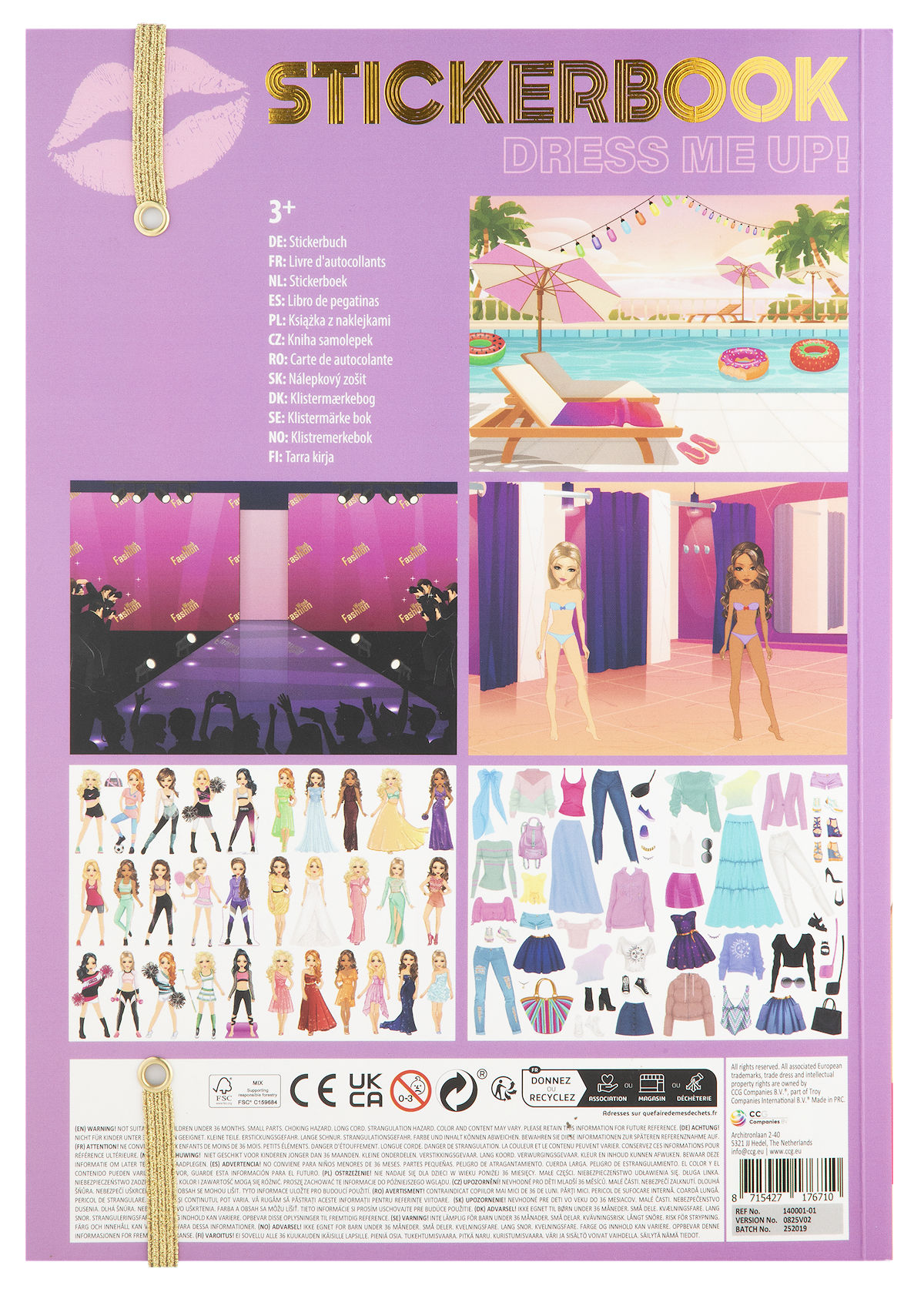 Besties Aankleed stickerboek neon A4 - 10 vellen