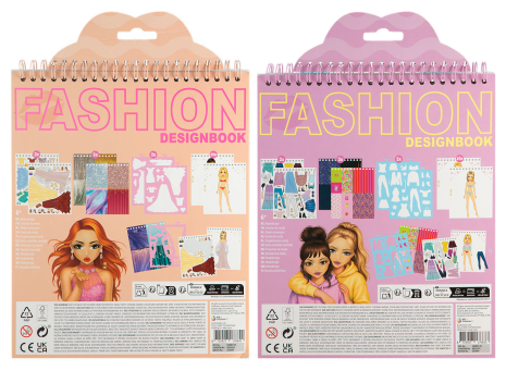 Besties Mode ontwerpboek neon 24x20cm assorti - 20vellen