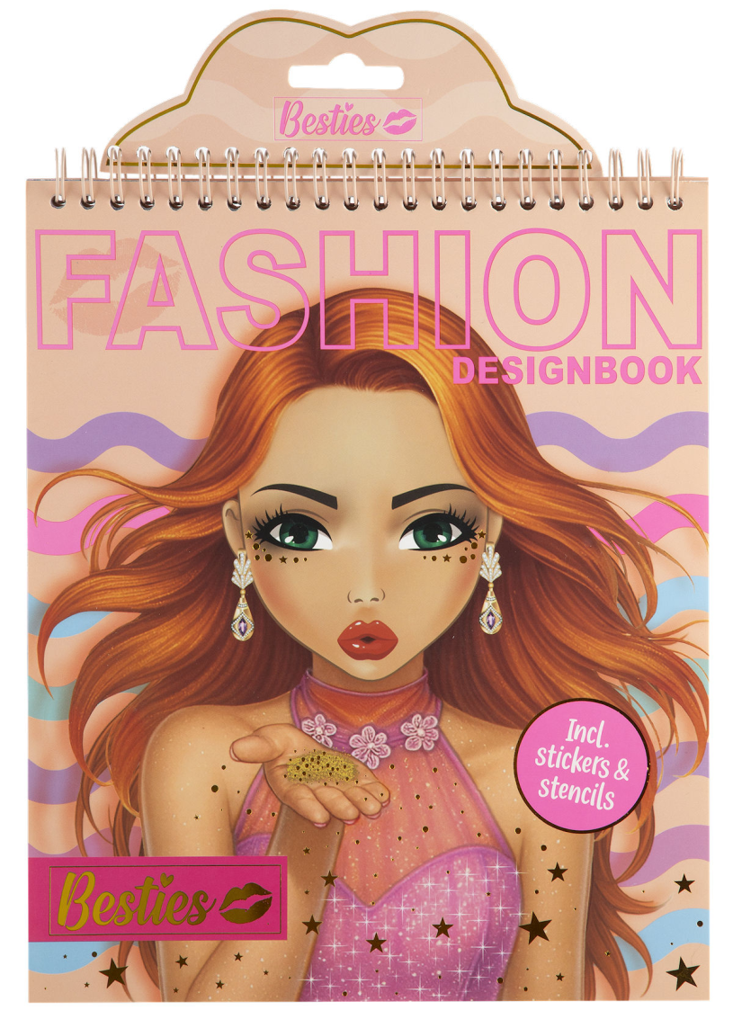 Besties Mode ontwerpboek neon 24x20cm assorti - 20vellen