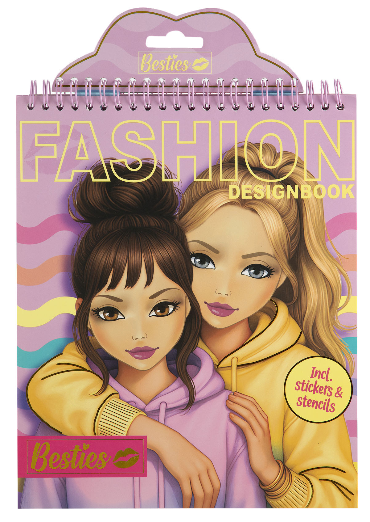 Besties Mode ontwerpboek neon 24x20cm assorti - 20vellen