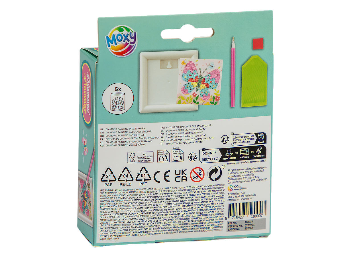 Moxy Diamond painting incl. frame 9,5x9,5cm assorti
