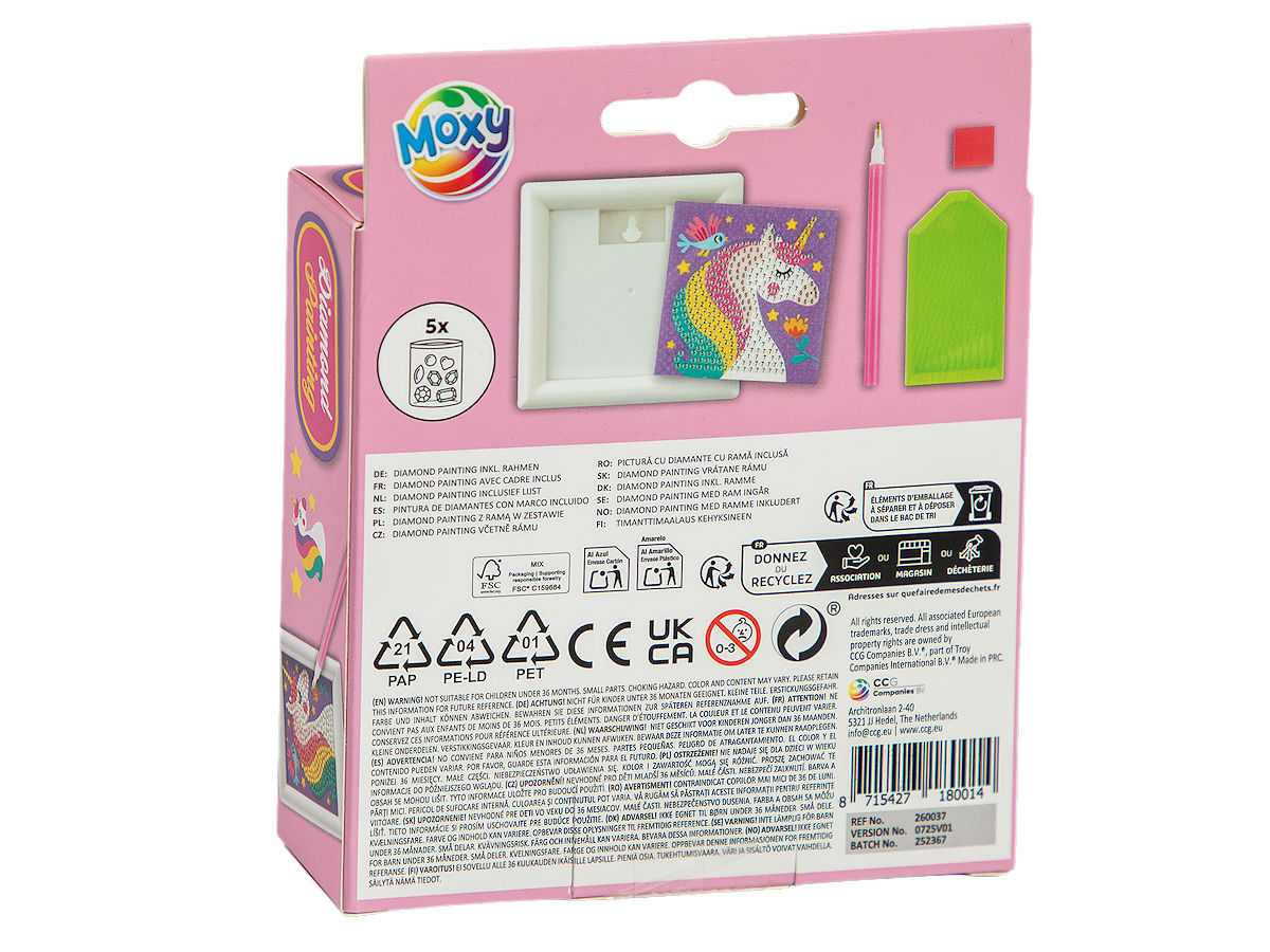 Moxy Diamond painting incl. frame 9,5x9,5cm assorti