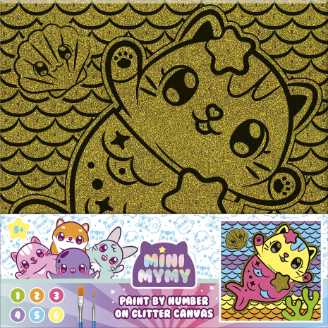 Mini MyMy Schilderen op nummer glitter canvas assorti
