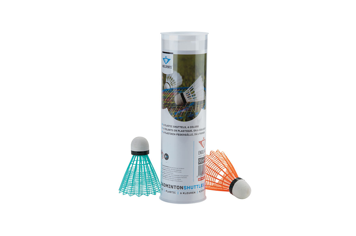 Shuttles neon kleuren 6 stuks plastic