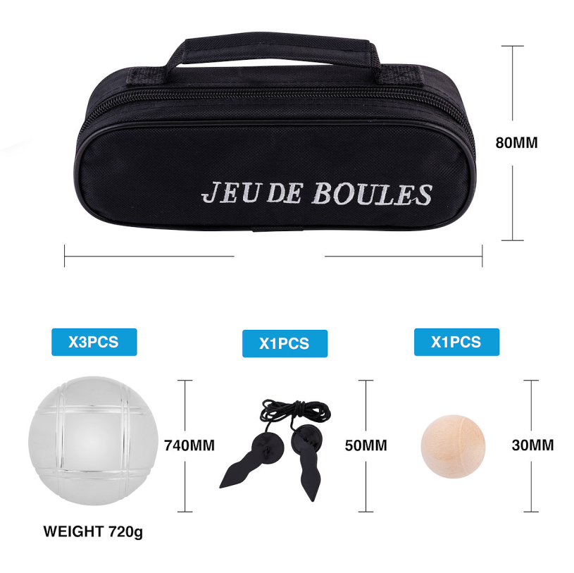 Jeu de Boule set in tas
