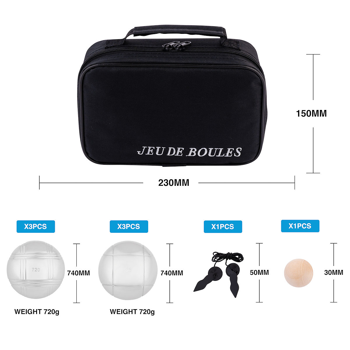 Jeu de Boule set in tas 6 ballen