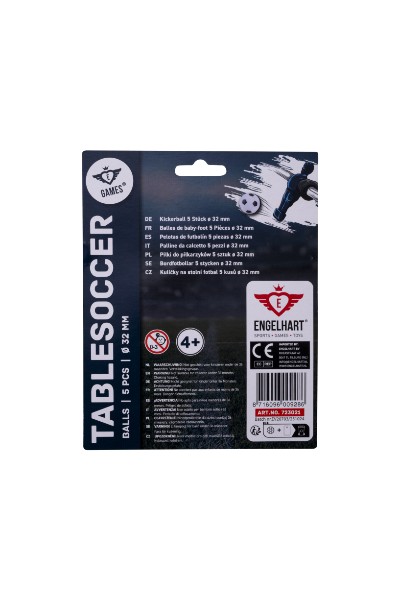 Tafelvoetbalballen 5 stuks op blister