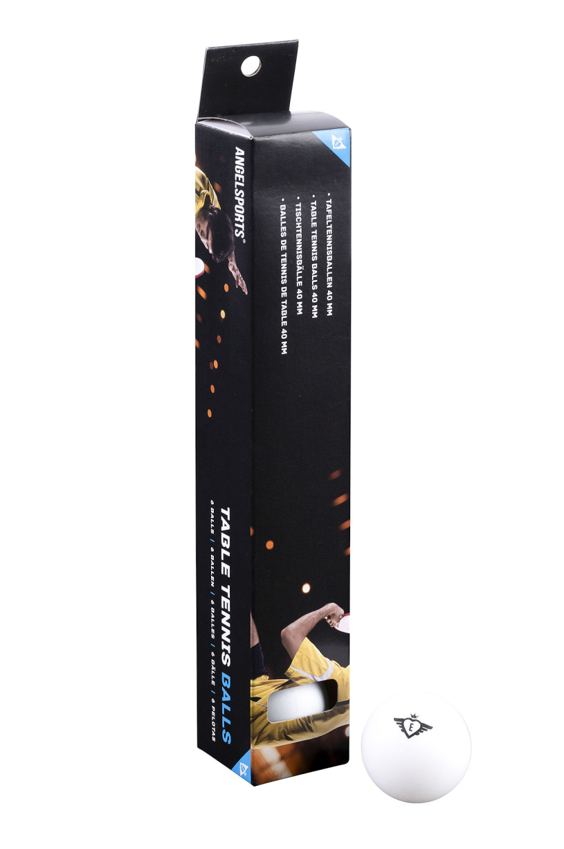 Tafeltennis ballen 40mm wit 6 stuks in doosje