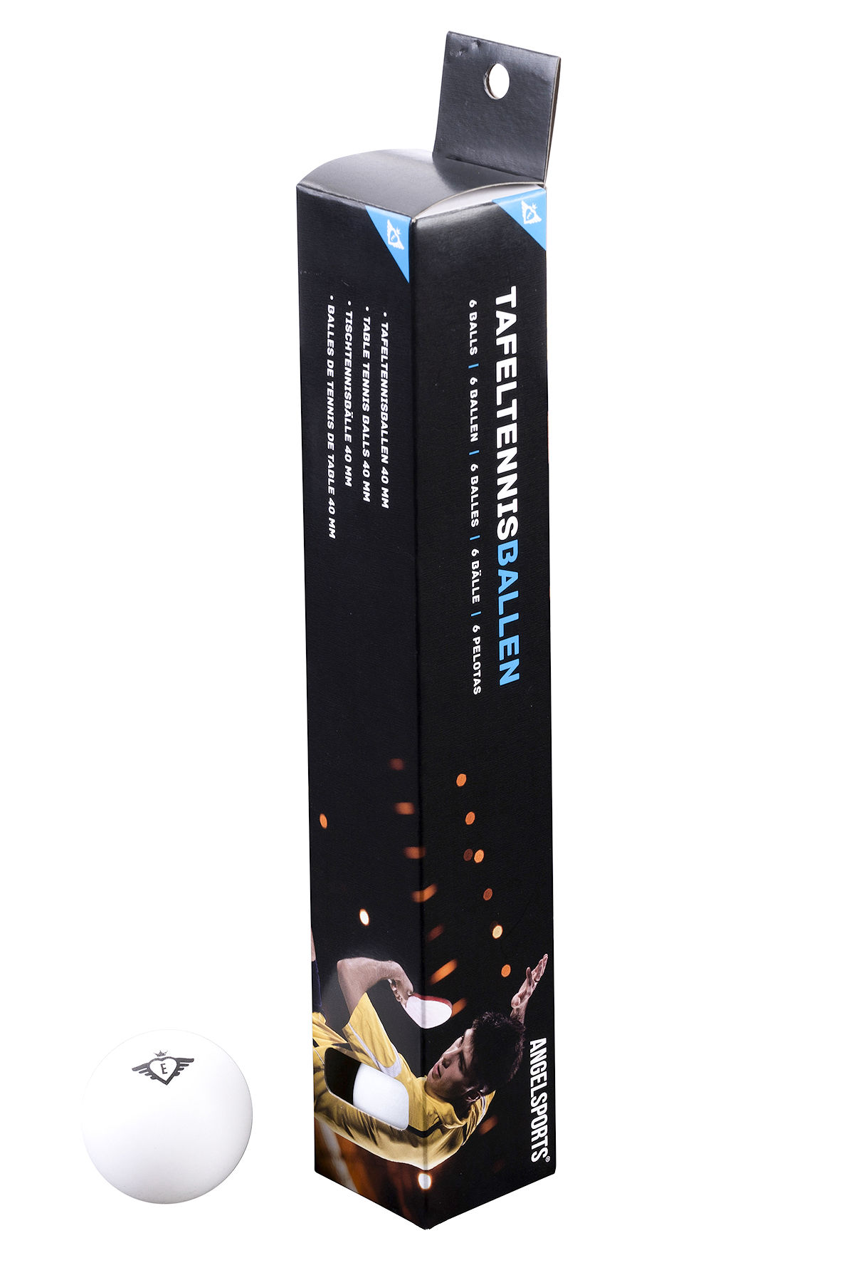 Tafeltennis ballen 40mm wit 6 stuks in doosje