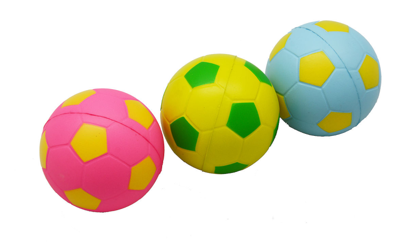 Set soft foam ballen 6,3cm 3 stuks in net