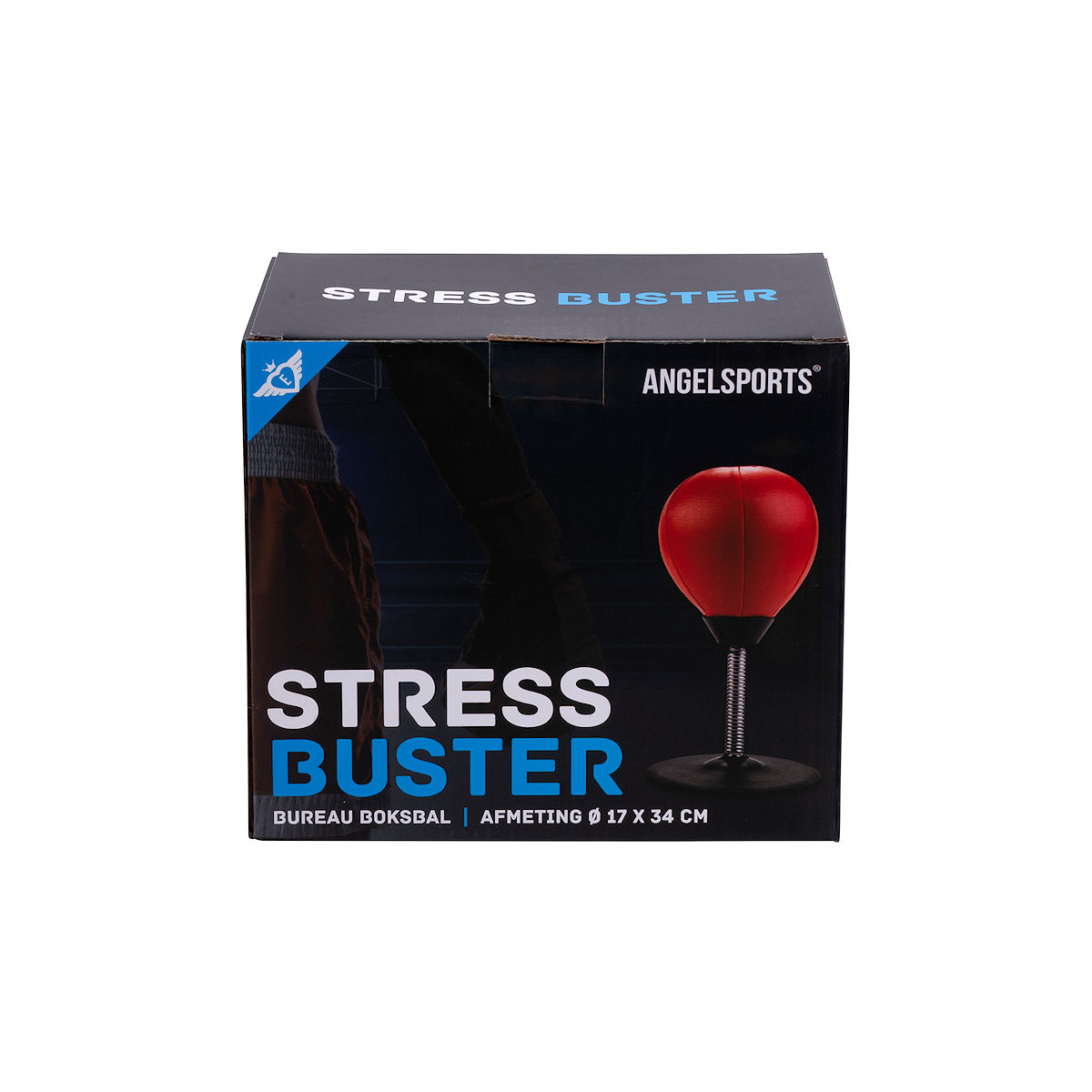 Angelsports Boks stressbuster met pomp 17x7x34cm - PU leder