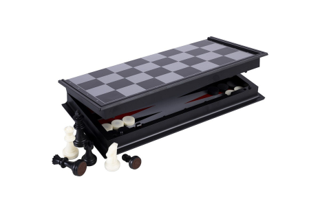 Longfield Reis schaak/backgammon magn opklapbaar 25x25cm