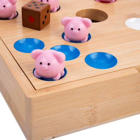 Pig hole met siliconen varkentjes - Bamboe