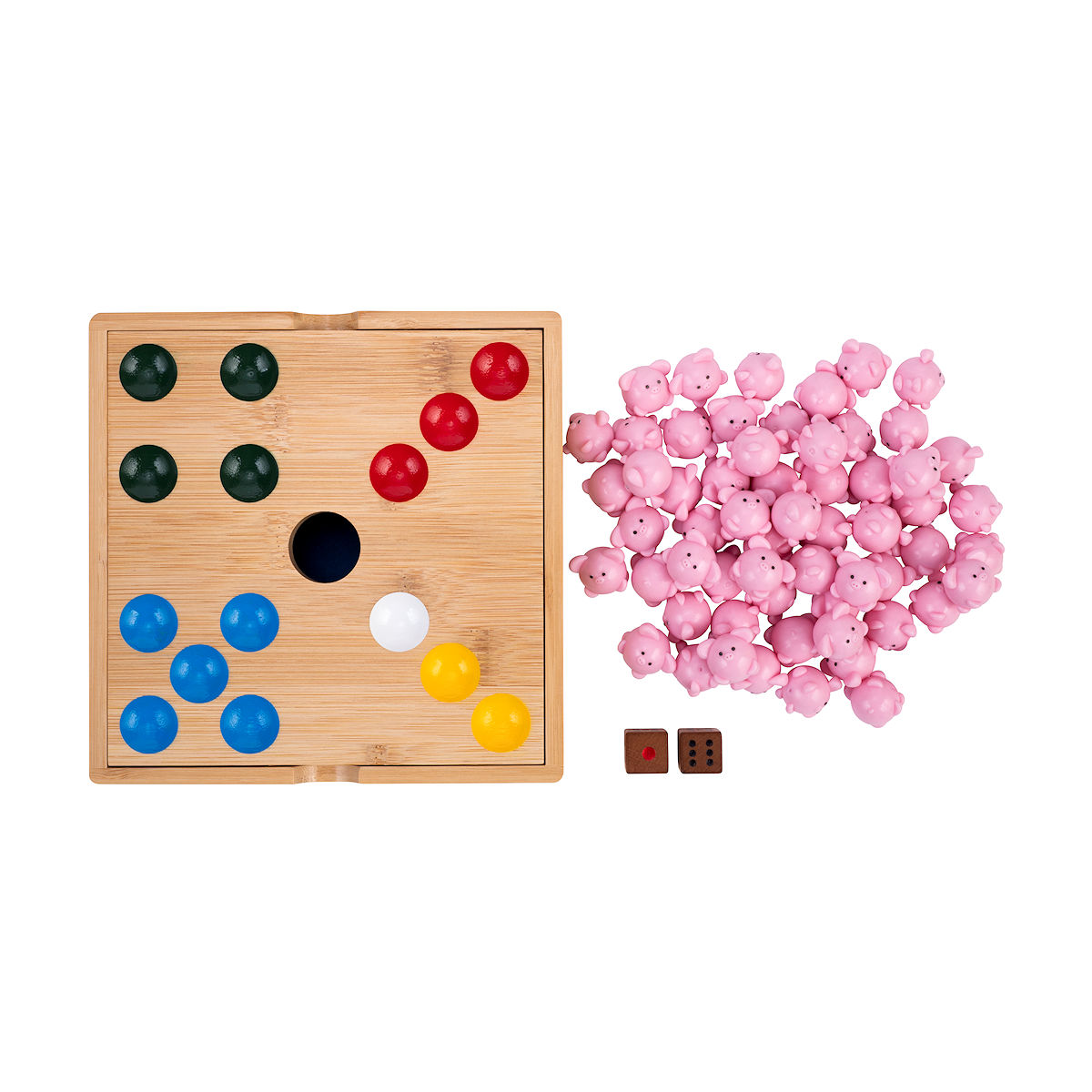 Pig hole met siliconen varkentjes - Bamboe