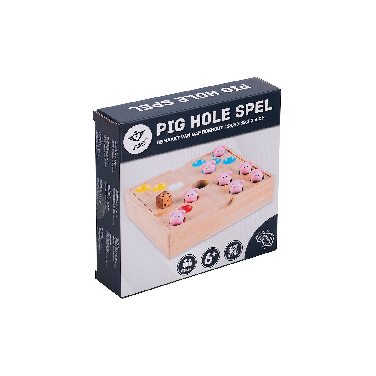 Pig hole met siliconen varkentjes - Bamboe
