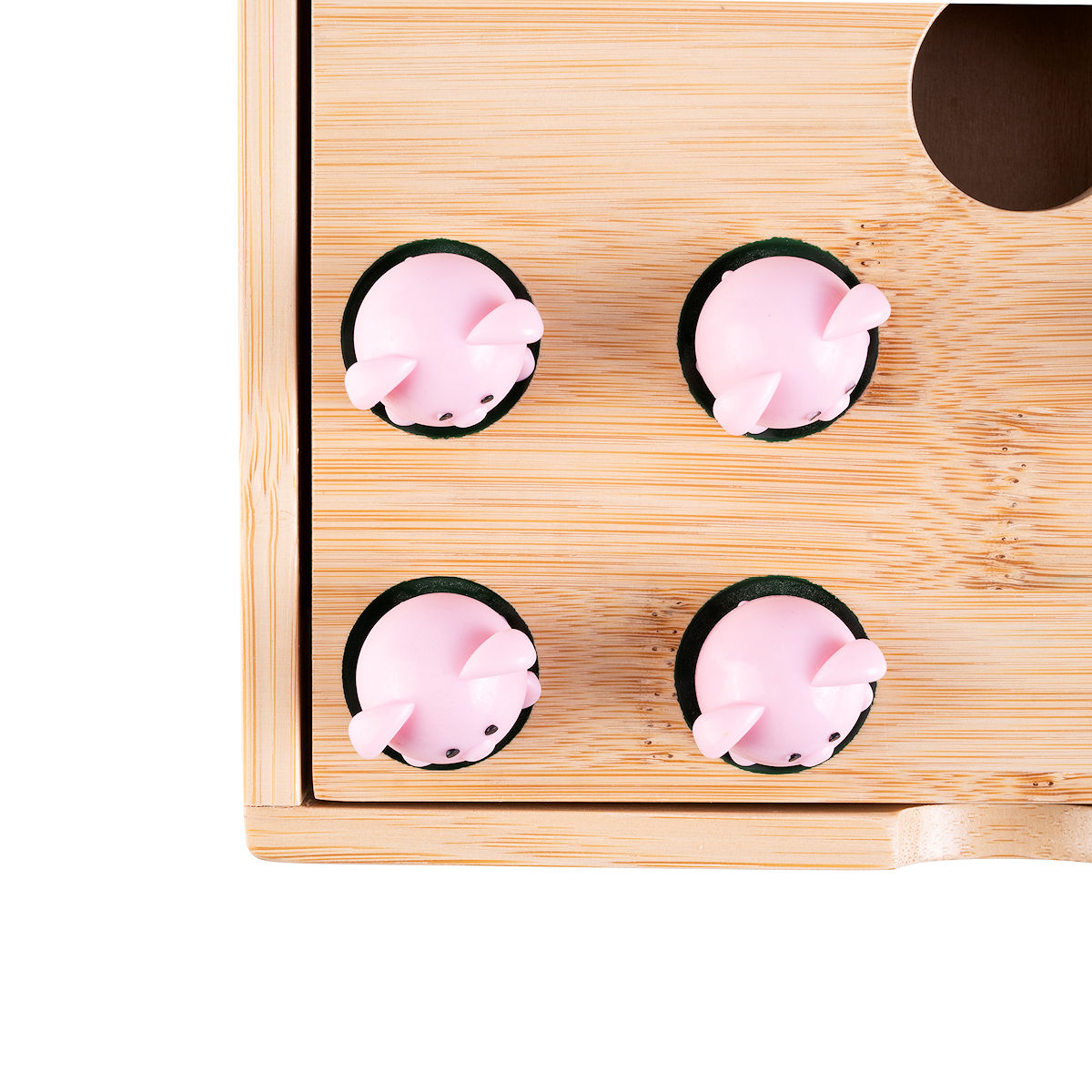 Pig hole met siliconen varkentjes - Bamboe